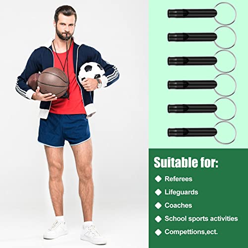 35 Pieces Emergency Whistle With Keychain, Aluminum Emergency Survival Whistle For Camping Hiking Hunting Outdoors Sports, Loud Sound (Black) #TOP3