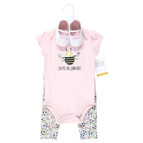 Image of Hudson Baby Unisex Baby Cotton Bodysuit, Pant and Shoe Set