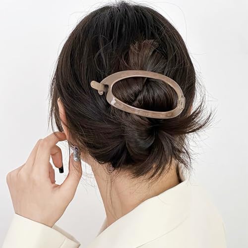 Ainvhh 10 Pcs French Oval Hair Clips For Women, Plastic Bun Ponytail Curved Hair Claw Clips Alligator Hair Barrettes Volume No Slip Grip Strong Hold Banana Hair Clamps Jaw Clips Styling Hair Accessories thumb #3