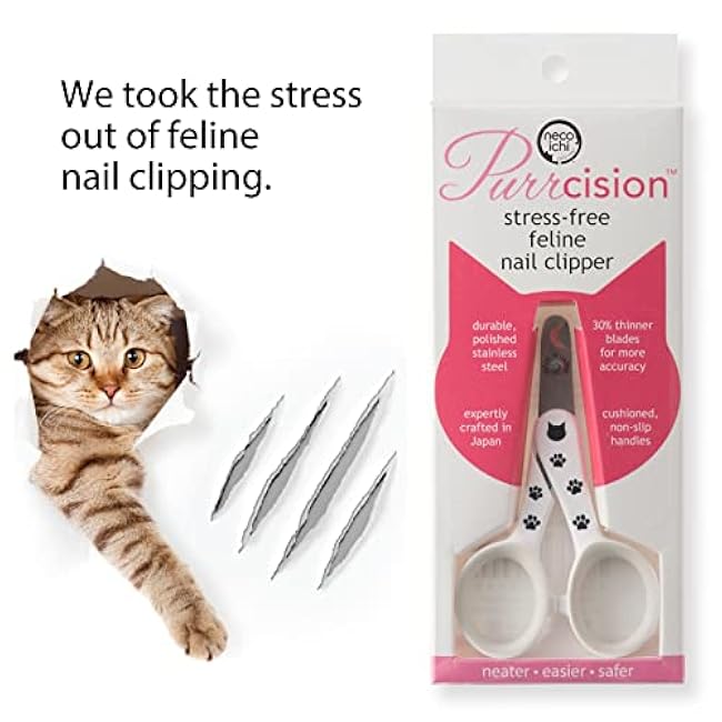 NECOICHI Purrcision Feline Cat Nail Clippers Stress-Free, Expertly Crafted in Japan, Neater, Easier, Safer, 30% Thinner Blades, No.1 Seller in Japan!-h2FxBgso