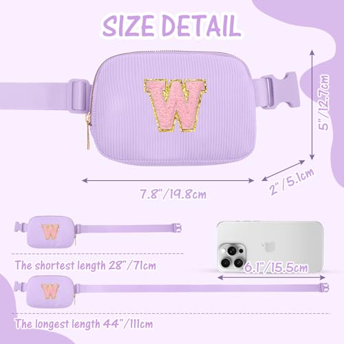 Image of Gitus Girls Birthday Gifts for 10-16 Year Olds - Initial Fanny Pack Belt Bag Crossbody Bag - Trendy & Personalized Preppy Stuff (Lavender-W)