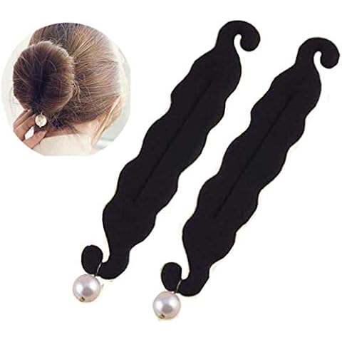 Ericotry Pearl Black Foam Hair Bun Makers Cover