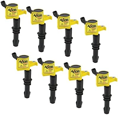 ACCEL 140033-8 Ignition Coil - Supercoil - 2004-2008 Ford 4.6L/5.4L/6.8L 3-Valve Engines - Yellow - 8-Pack