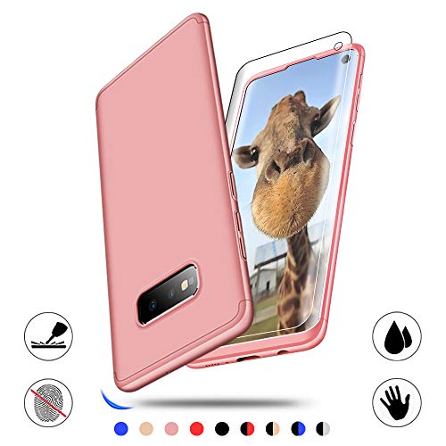 AChris Funda para Samsung Galaxy Note 10 Lite con Cristal Templado, 3 en 1 Case Cover Carcasa Ultra Fina Anti-Rasguños Choque Resistente para Samsung Galaxy Note 10 Lite - Rosado