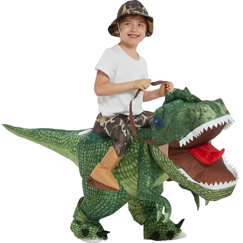 One Casa Inflatable Dinosaur Costume Riding T Rex Air Blow Up Funny Party Halloween Costume For Kids thumb #1