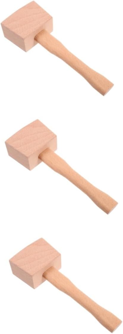3pcs Wooden Mallet Tool for Woodworking Solid Beech Carpenter Hammer Ergonomic Grip for Wood Carving and Striking Tasks Hand Tool for Craftsmen