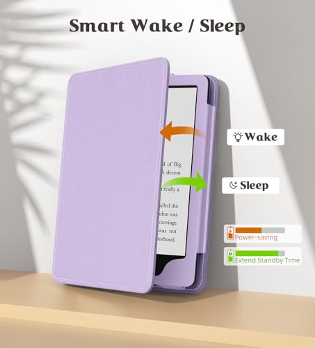 Image of MoKo Case for 7 inch /6.8 inch Kindle Paperwhite(12th /11th Generation-2024 /2021) and Kindle Colorsoft Signature Edition, Slim PU Shell Cover Case with Auto-Wake /Sleep for Kindle Paperwhite 2024, Taro Purple