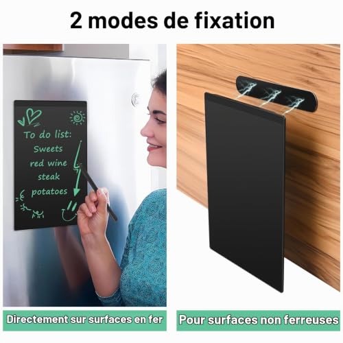 Tablette D'écriture LCD pour Adultes Enfants, Czemo 11,5 Pouces Tablette D'écriture Plein Écran avec Magnétique, pour Réfrigérateur, Dessin, Mémos – vue 6