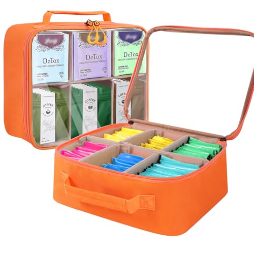TXIYEAN Tea Bag Organizer Teabag Holder Containers Portable Teabag Storage Bag Chest for Kitchen Cabinet Tea Organizer Caddy Tea Bag Station Display