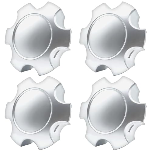 Panwarmoll 4 Wheel Center Hub Covers Fit for 6 Lug Tundra 17 Inch 5 Double Spoke Silver Wheels 2003-2006 for Sequoia 17 Inch 5 Double Spoke Silver Wheels 2003-2007 Replace 42603-AF030