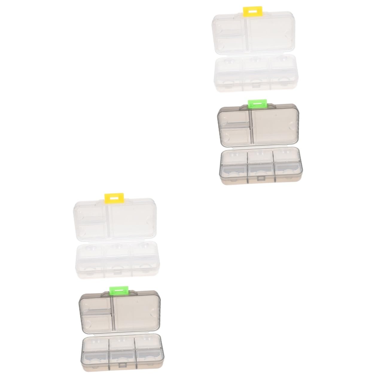 Healvian 4pezzi Portapillole Portatile Organizer Medicina Compatto e Leggero Separatore Giornaliero Per Viaggi Design Trasparente e Scomparti Per Dose Settimanale e Uso Quotidiano