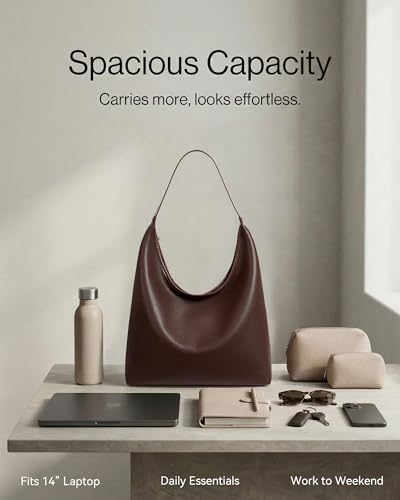 Bolso Hobo Grande de Cuero Vegano para Mujer miniatura 6