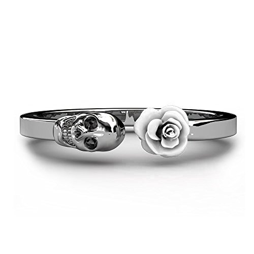 EVBEA Dainty Sugar Skull Band Fun Cute Pink Blue Yellow Black Rose Knuckle Rings