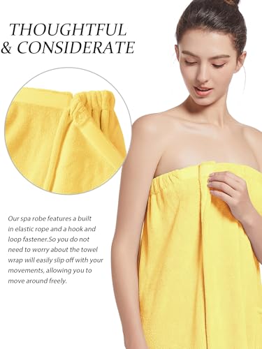 Image of Women'S Soft Wrap Towel Full Length,Bath Robe After Shower Female Plush Long,Spa Bathrobes Lightweight With Pockets