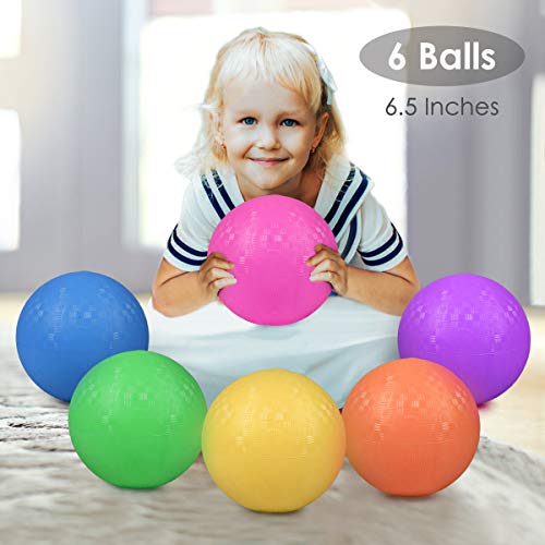 E-BigSales Playground Balls, 6.5inch Inflatable Dodgeball Kickball for Kids, Bouncy Dodge Ball Handball