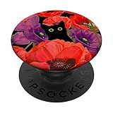 Aesthetic Black Cat Hiding Poppy For Cat Lover