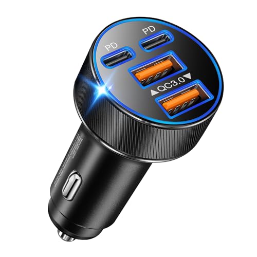 Allume Cigare USB C, 90W 4 en 1 USB-C Charge Rapide Chargeur Voiture