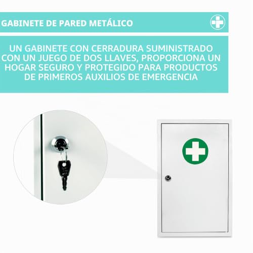 Botiquín de pared Sofia para primeros auxilios en oficinas y almacenes con llave 3