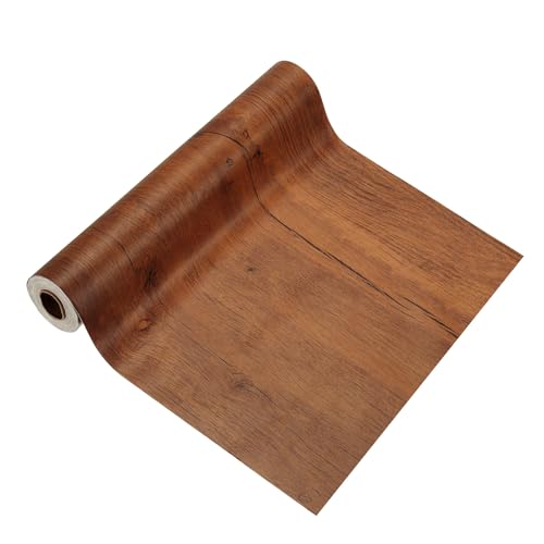 Image of PATIKIL Wood Grain Tape 12 inch x 32 ft, Self-Adhesive Wood Texture Repair Tape Realistic Wooden Effect Patch for Furniture Cabinets Floor Walls, Teak