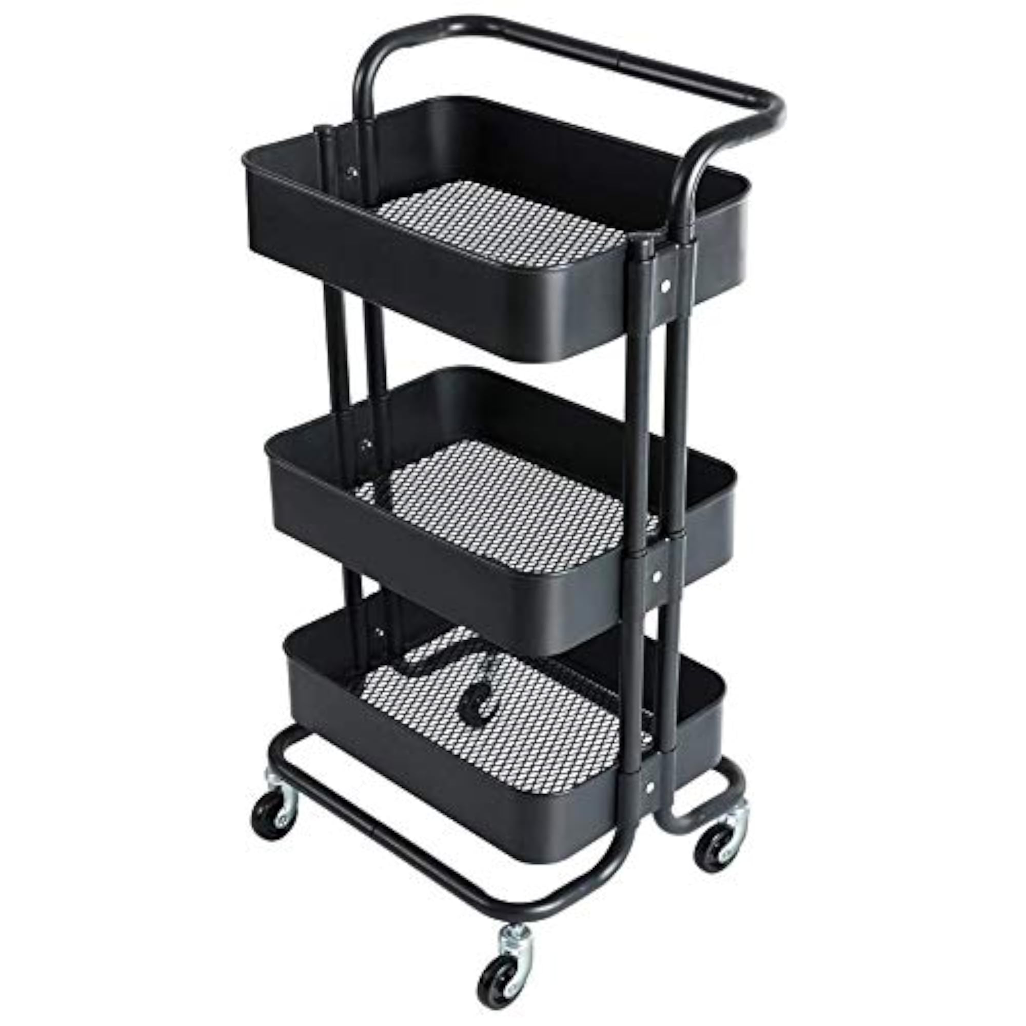 3-Tier Kitchen Storage Trolley Rack with Caster Wheels