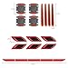 RUIANTE 19Pcs Car Strong Reflective Stickers Set for Car Trunk SUV-8Pcs Carbon Fiber Door Handle Protector,6Pcs Hood Bumper Decal,5Pcs Rear Bumper Guard Stickers(Red)