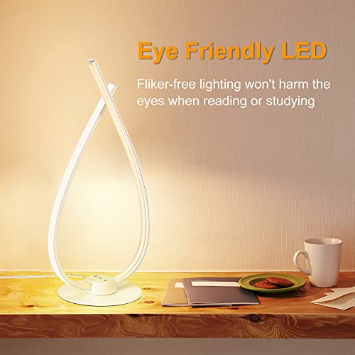 Linnmon Led Spiral Table Lamp, Modern Desk Lamp With Touch Dimmer, 5 Level Brightness Nightstand Lamps, 3 Color Modes Bedside Lamps For Living Room, Bedroom, Office, Classroom And College Dorm #TOP4