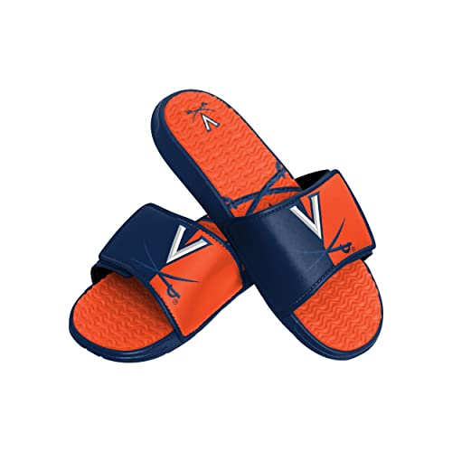 FOCO Virginia Cavaliers NCAA Mens Colorblock Big Logo Gel Slides - L