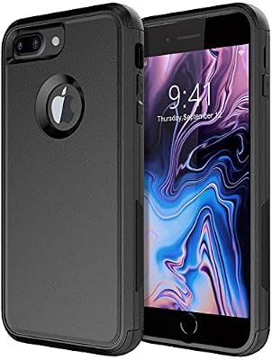 Diverbox Case [Shockproof] [Dropproof] [Dust-Proof],Heavy Duty Protection Phone Cover for Apple iPhone 8 Plus & 7 Plus (Black)