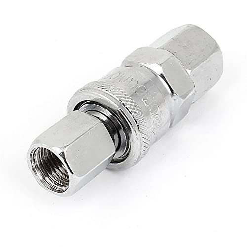 Image of Pneumatic Quick Connector PF20 + SF20 1 /4 BSP Aluminium QRC Air Line Hose Quick Fittings Coupler (Silver)