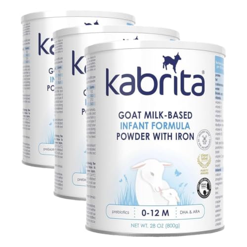 Image of Kabrita Goat Milk-Based Infant Formula Powder, Designed for Gentle Digestion, Gentle Alternative to Cow's Milk, with Iron, DHA, ARA & Prebiotics, for Infants 0-12 Months, Non-GMO, 28 oz (Pack of 3)