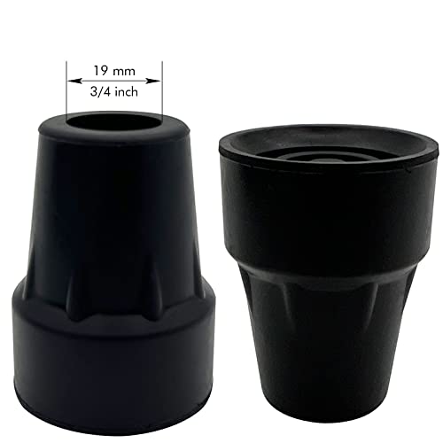 Replacement Cane Tips, 3/4 Inch, Black.