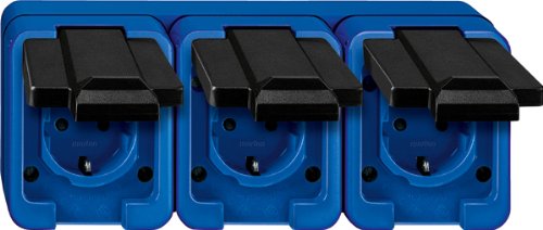 Price comparison product image Merten 229375 Schuko Triple Socket,  Blue