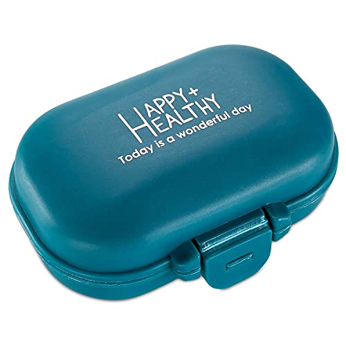 Organizador de pastillas- Caja de cuatro compartimientos. Organizador de vitaminas para el uso diario en bolsillo o cartera