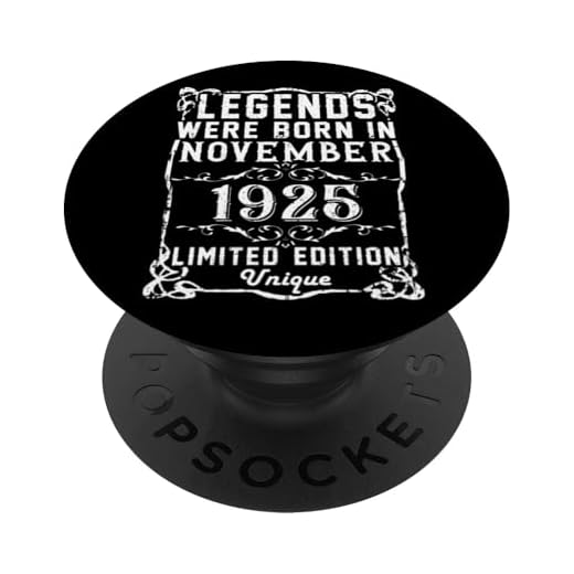 Cumpleaños Noviembre 1925 Edición Limitada Regalo Vintage PopSockets PopGrip Intercambiable