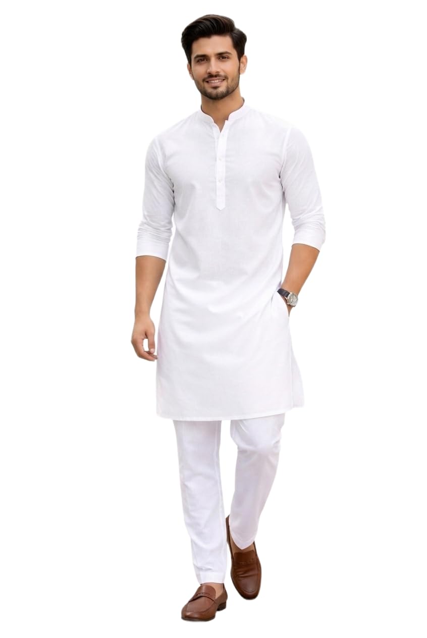 Men Kurta Set | White Kurta with pajama for men-picture-39