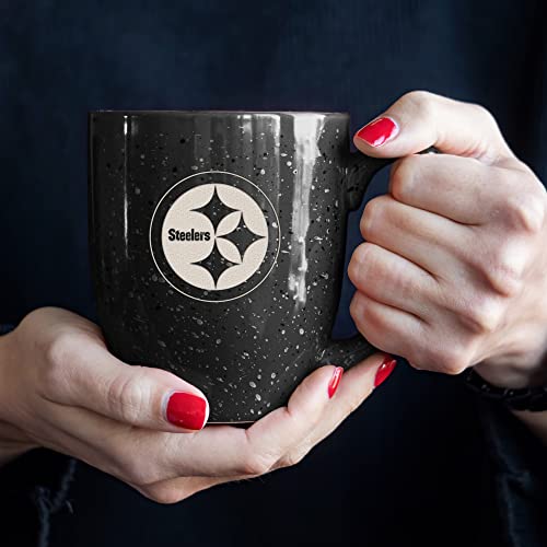 Image of Rico Industries NFL Football 16 oz Team Color Laser Engraved Speckled Ceramic Coffee Mug