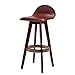 Cuero Madera maciza Taburetes de bar,Taburete alto simple taburete alto,Resistente al desgaste,Resistente a las manchas,Fácil de cuidarApto para todas las ocasiones,63cm, 71cm opcional,Brown-63cm
