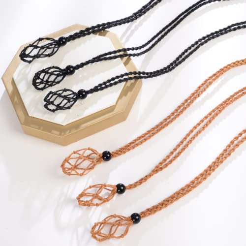 Anjiucc 6 peças, cordão vazio, suporte de pedra vazio, suporte de colar de pedra de cristal de quart