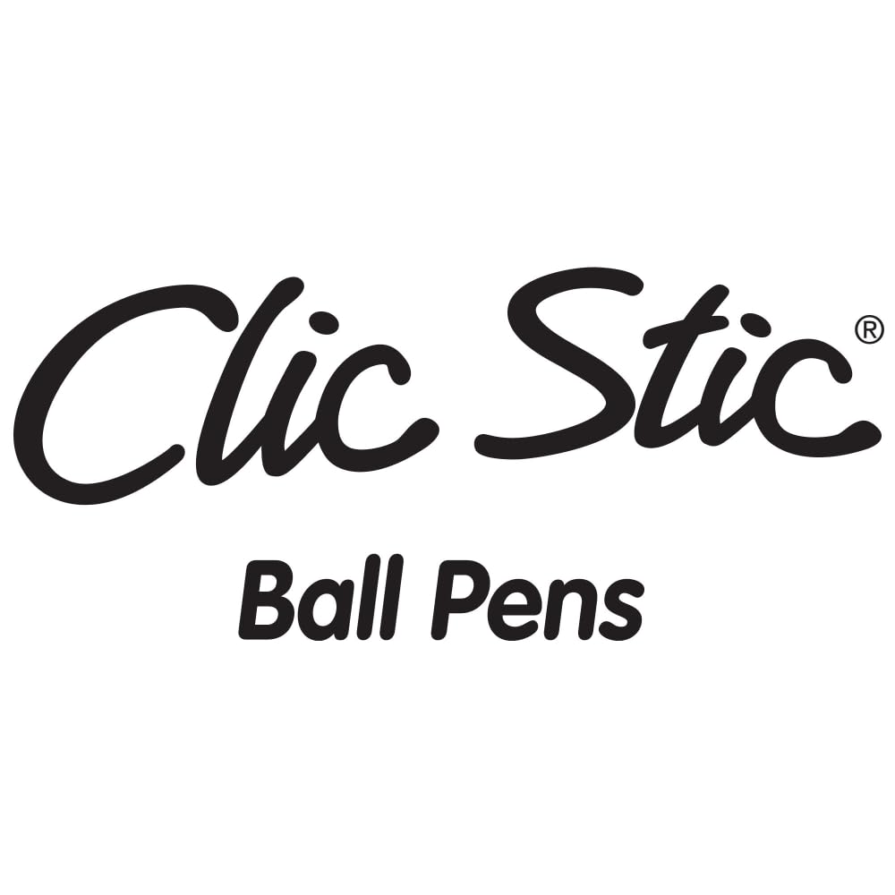 clic Stic penna a sfera a scatto, nero, 1 mm, medium, 24/Pack