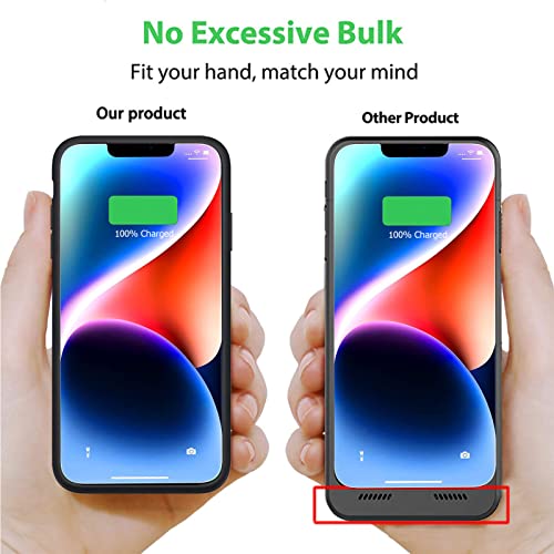 Battery Case For Iphone 14, 7000Mah Slim Portable Rechargeable Smart Protective Battery Pack Cover Power Bank Charging Case Compatible With Iphone 14 (6.1 Inch) Extended Battery Charger Case (Black) #TOP3