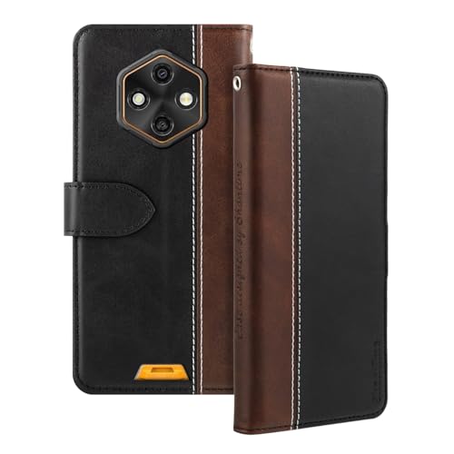 Shantime ���U�[�t���b�v�P�[�X Ulefone RugKing 4 Pro �Ƃ̌݊������� �J�[�h�z���_�[�t�� RFID�u���b�N �}�O�l�b�g�L�b�N�X�^���h �X�����t�B�b�g �r�W�l�X�ی�J�o�[(�u���b�N)