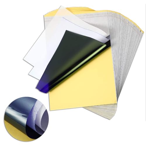 50 Hojas PEPAX Papel de Transferencia de Tatuajes Papel para Esténcil 4 Capas Papel Termotransferible 21.6 x 27.9 cm Tamaño A4 Papel para Tatuajes