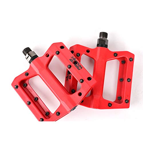 Pédales VTT 9/16 plates rouges avec 3 roulements étanches pour vélo route