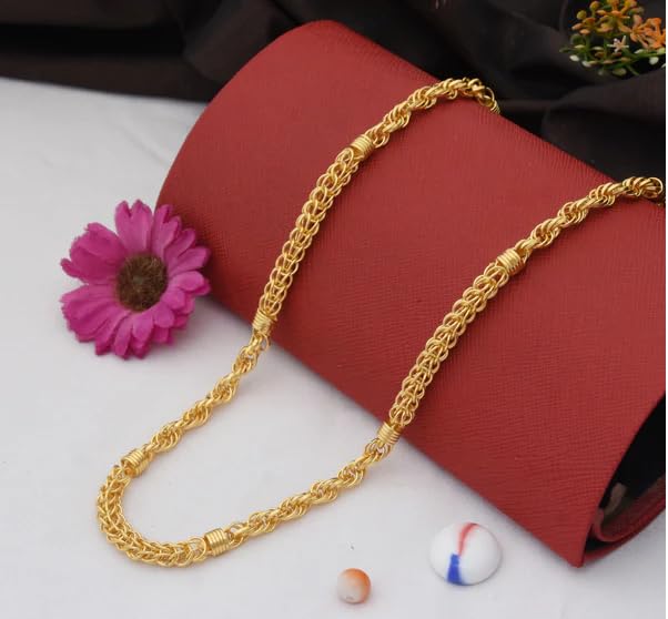 Image of one gram Stylish Heavy Golden Neck Men Chain inch20 inch Inches Gold-plated Chain C68
