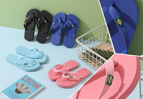R-ISLAND Unisex Kinder-Sandalen mit brasilianischem Logo, Größe 30-35, wasserdicht, PE-Sohle, ideal für den Innen- und Außenbereich, Strand, Schwimmbad., königsblau, 32 EU