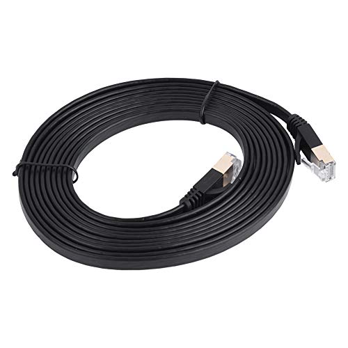 EVTSCAN - Câble Ethernet Cat 7 haute vitesse, cordon Ethernet blindé, câble LAN avec RJ45, cordon de raccordement réseau Internet plat résistant aux intempéries, fil LAN rapide pour le jeu(3 meters)