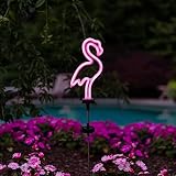 Touch Of ECO Solar Neon Pink Flamingo Stake Light - Outdoor, Pathway, Landscape Light for Lawn, Pati