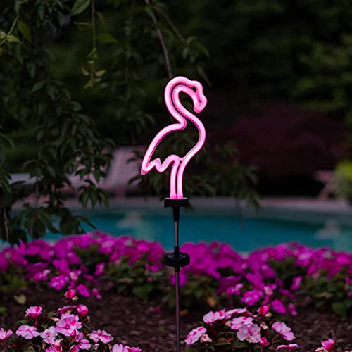 Touch Of Eco Solar Neon Pink Flamingo Stake Light - Outdoor, Pathway, Landscape Light For Lawn, Patio, Garden Or Outdoor Living Area - 29.5 Inches Tall #TOP7