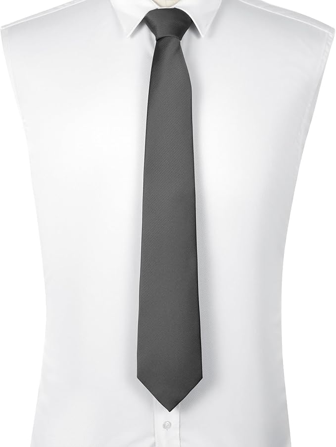 Image of Young Arrow Premium Microfiber Matte Finish Necktie for Men - Solid Formal Tie for Office, Wedding, Party, Groom & Groomsmen