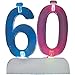 Flashing Number 60 Cake Topper & Birthday Candle Set, 5pc